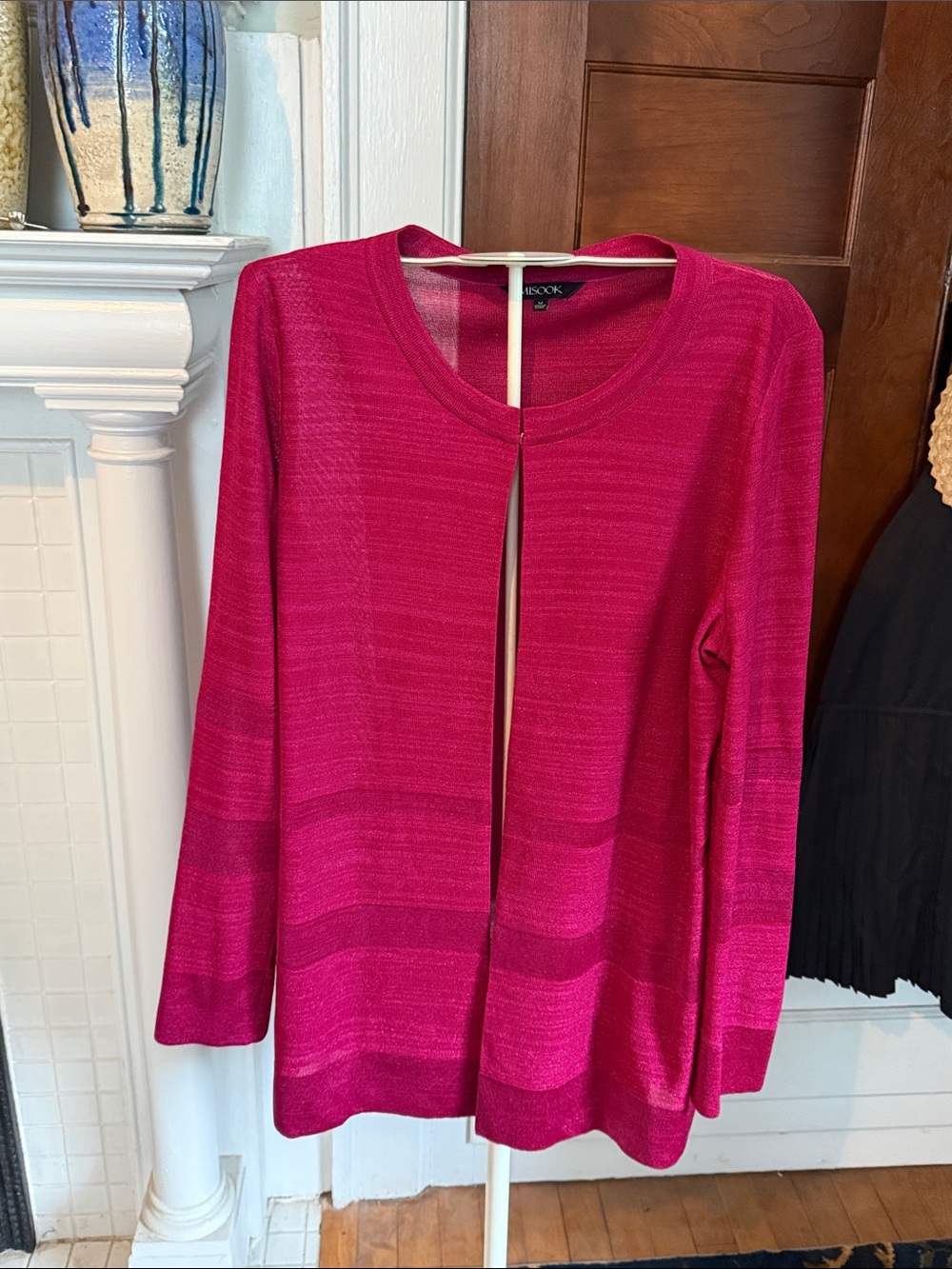 Misook Fuchsia Open-Front Knit Cardigan- worn twice- 348 retail